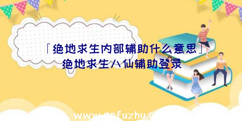 「绝地求生内部辅助什么意思」|绝地求生八仙辅助登录